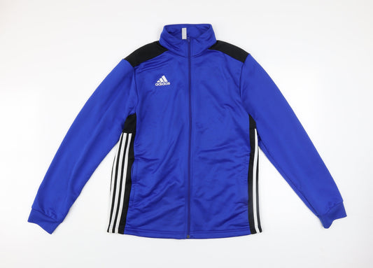 Adidas Men's Blue Track Jacket Size L Athletic Full Zip Sports Top