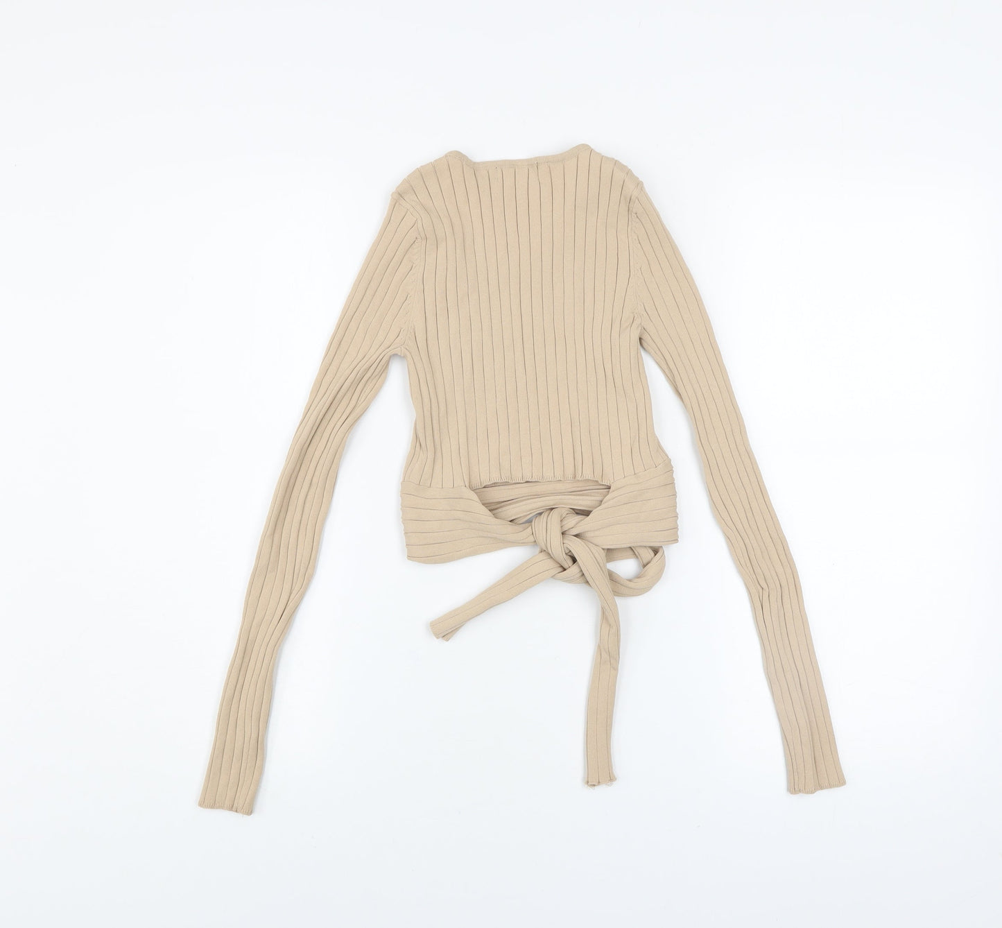 Womens UK Size XS Glassons Beige Cropped Blouse