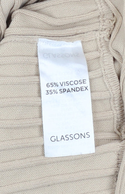 Womens UK Size XS Glassons Beige Cropped Blouse