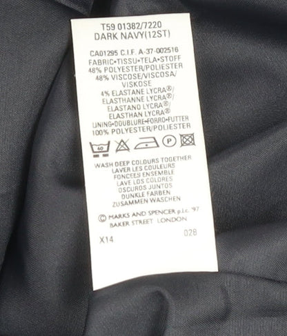 Womens UK Size 12 Marks and Spencer Blue Basic Jacket