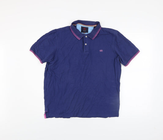 André Jeanswear Men's Blue Cotton Polo Shirt L