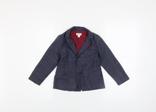 Cat & Jack Boys Blue Check Blazer 4 Years Single-Breasted Jacket