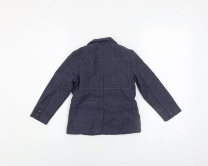 Cat & Jack Boys Blue Check Blazer 4 Years Single-Breasted Jacket