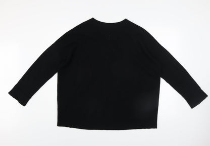 Jigsaw Women's Black 100% Wool V-Neck Jumper Size M