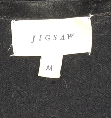 Jigsaw Women's Black 100% Wool V-Neck Jumper Size M