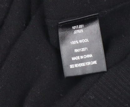 Jigsaw Women's Black 100% Wool V-Neck Jumper Size M