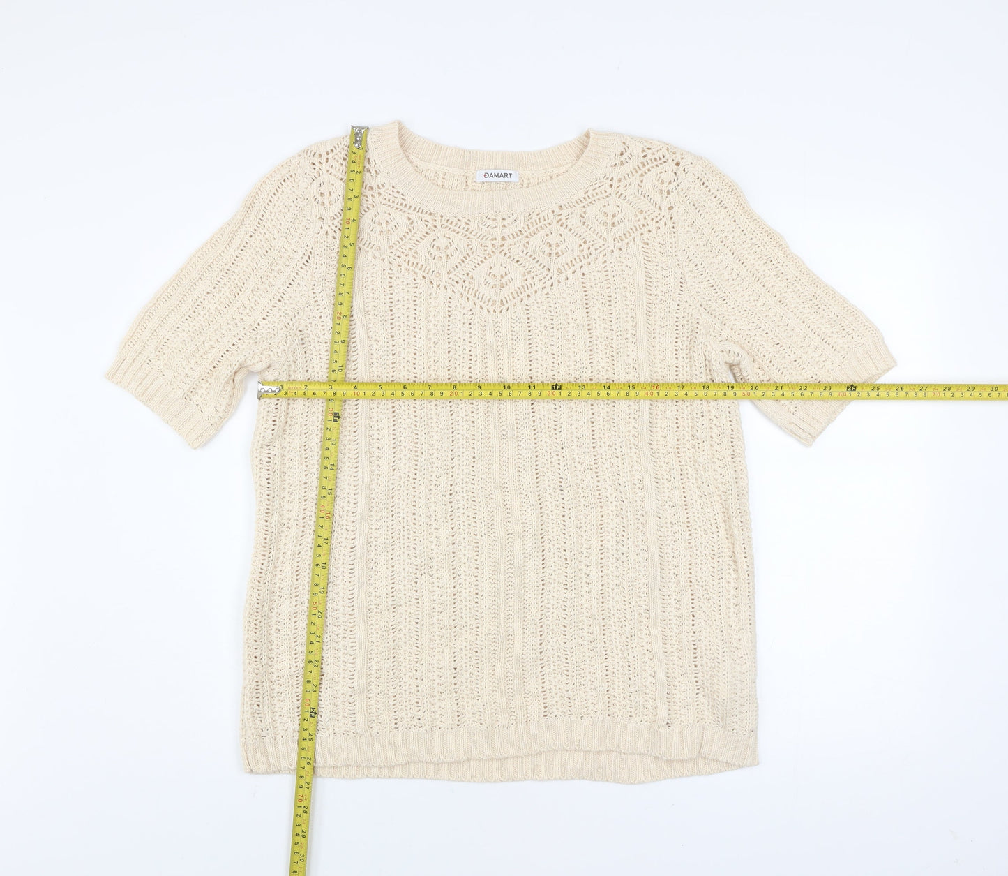 Womens UK Size L Damart Beige Pullover Jumper