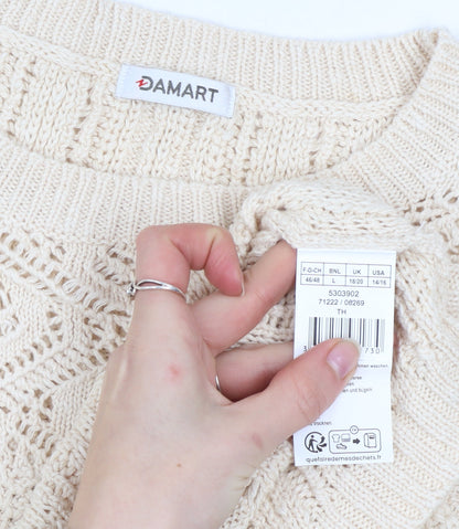 Womens UK Size L Damart Beige Pullover Jumper