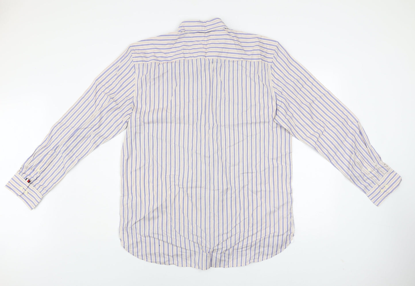Tommy Hilfiger Men's Multicoloured XL Regular Fit Striped Cotton Shirt