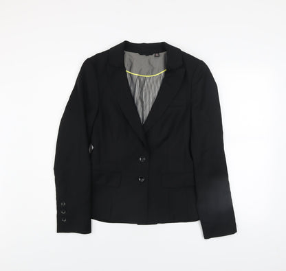 Ted Baker Women’s Black Wool Blend Tailored Two-Button Blazer UK 12