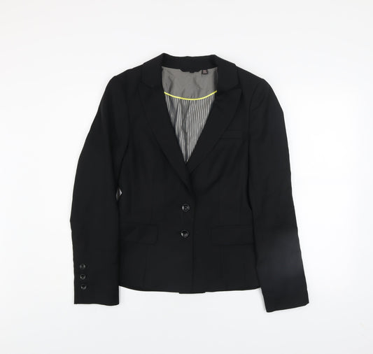 Ted Baker Women’s Black Wool Blend Tailored Two-Button Blazer UK 12