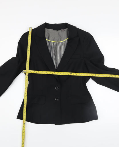 Ted Baker Women’s Black Wool Blend Tailored Two-Button Blazer UK 12