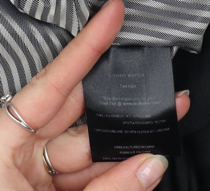 Ted Baker Women’s Black Wool Blend Tailored Two-Button Blazer UK 12