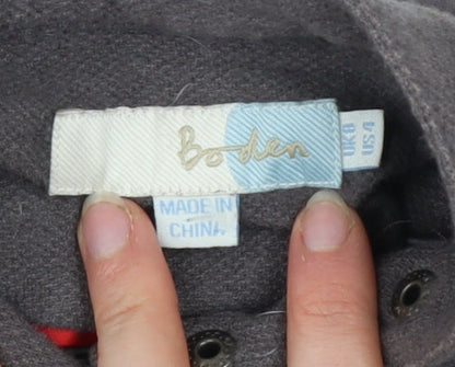 Boden Women’s Grey Cotton Wool Biker Jacket Size 8 Regular