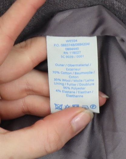 Boden Women’s Grey Cotton Wool Biker Jacket Size 8 Regular