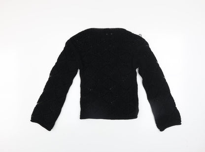 Womens UK Size XS Marks and Spencer Black Pullover Jumper