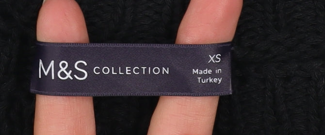 Womens UK Size XS Marks and Spencer Black Pullover Jumper