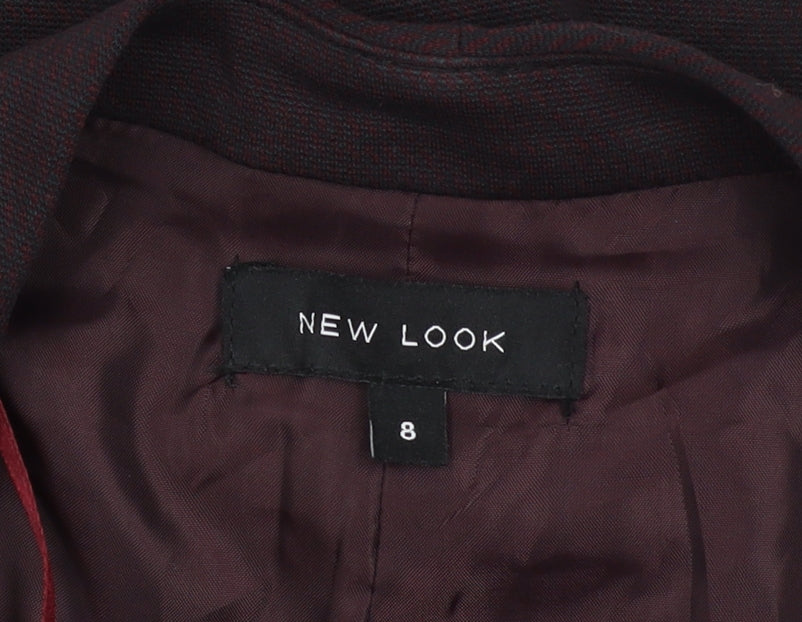 New Look Women Brown Long Waistcoat Size 8 Lined Open Front