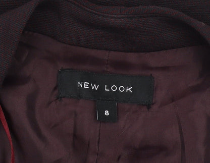 New Look Women Brown Long Waistcoat Size 8 Lined Open Front