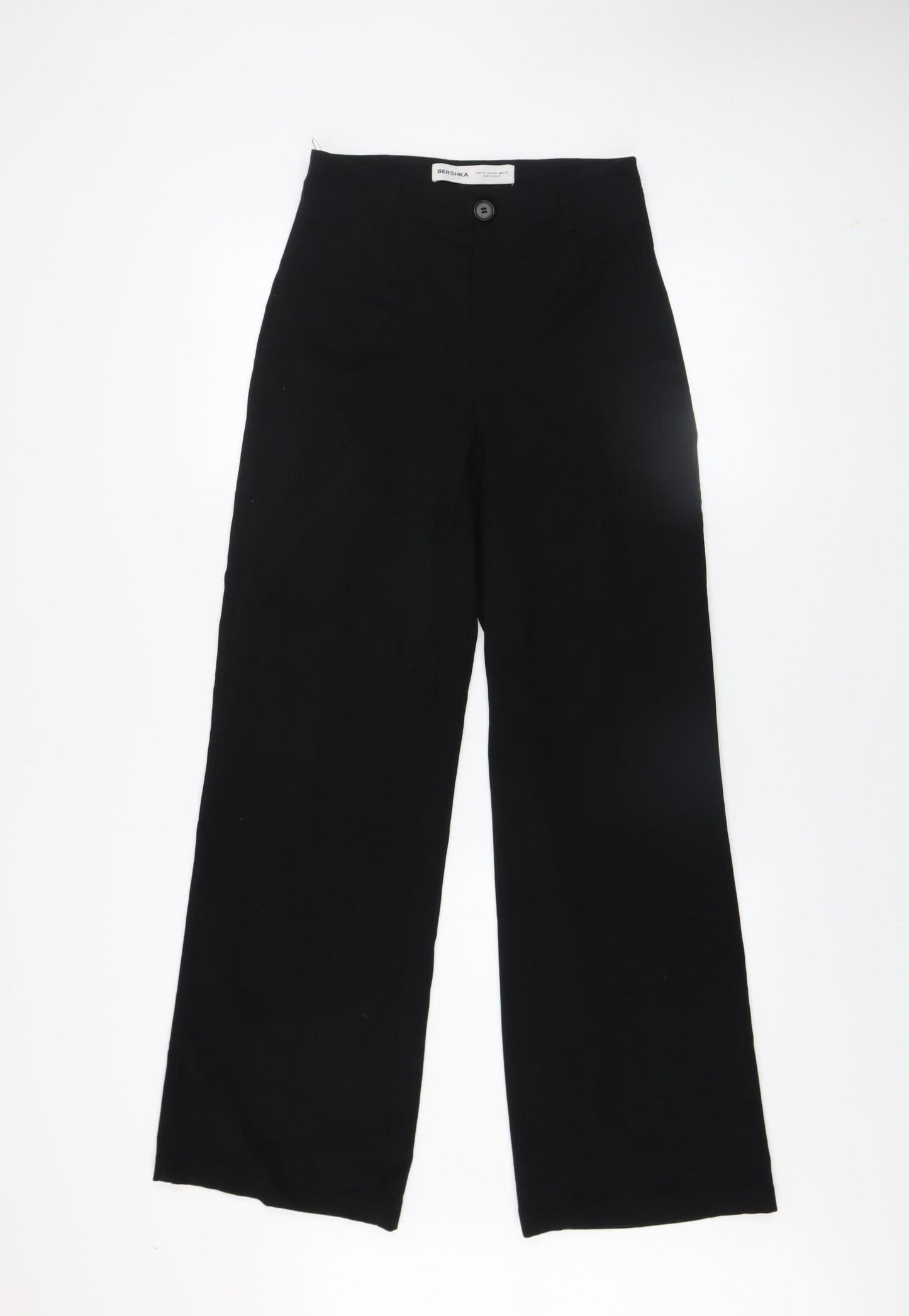Bershka Women’s Black Wide-Leg High-Rise Trousers Size 8
