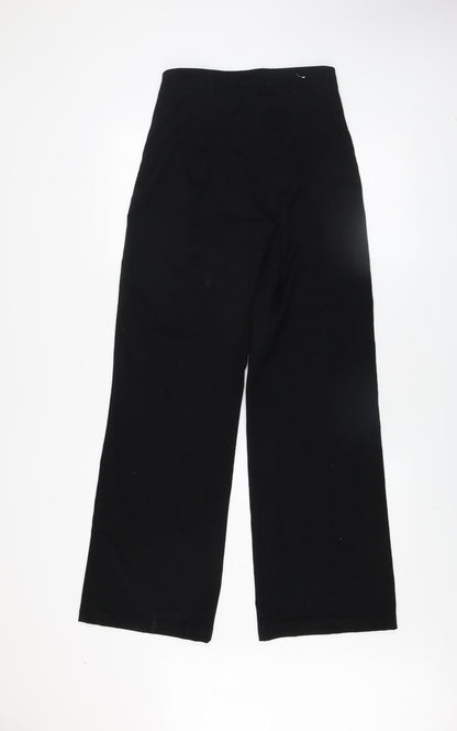 Bershka Women’s Black Wide-Leg High-Rise Trousers Size 8