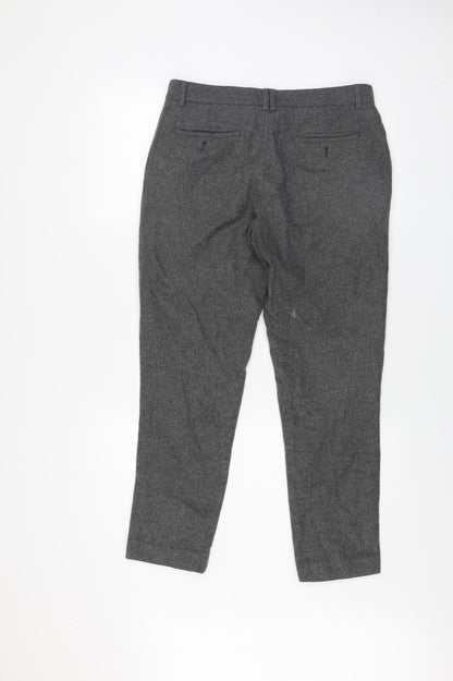 Montague Burton Men’s Grey Wool-Blend Formal Trousers 32W Short