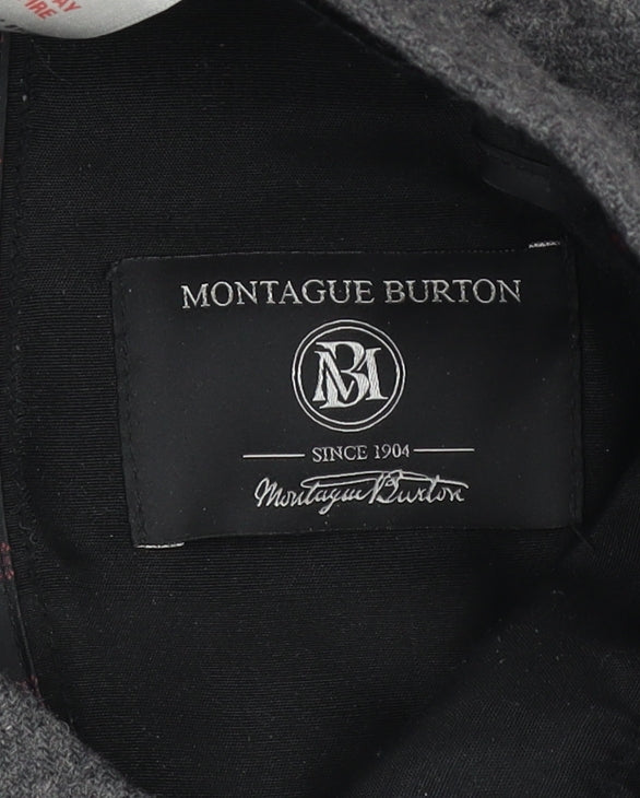 Montague Burton Men’s Grey Wool-Blend Formal Trousers 32W Short