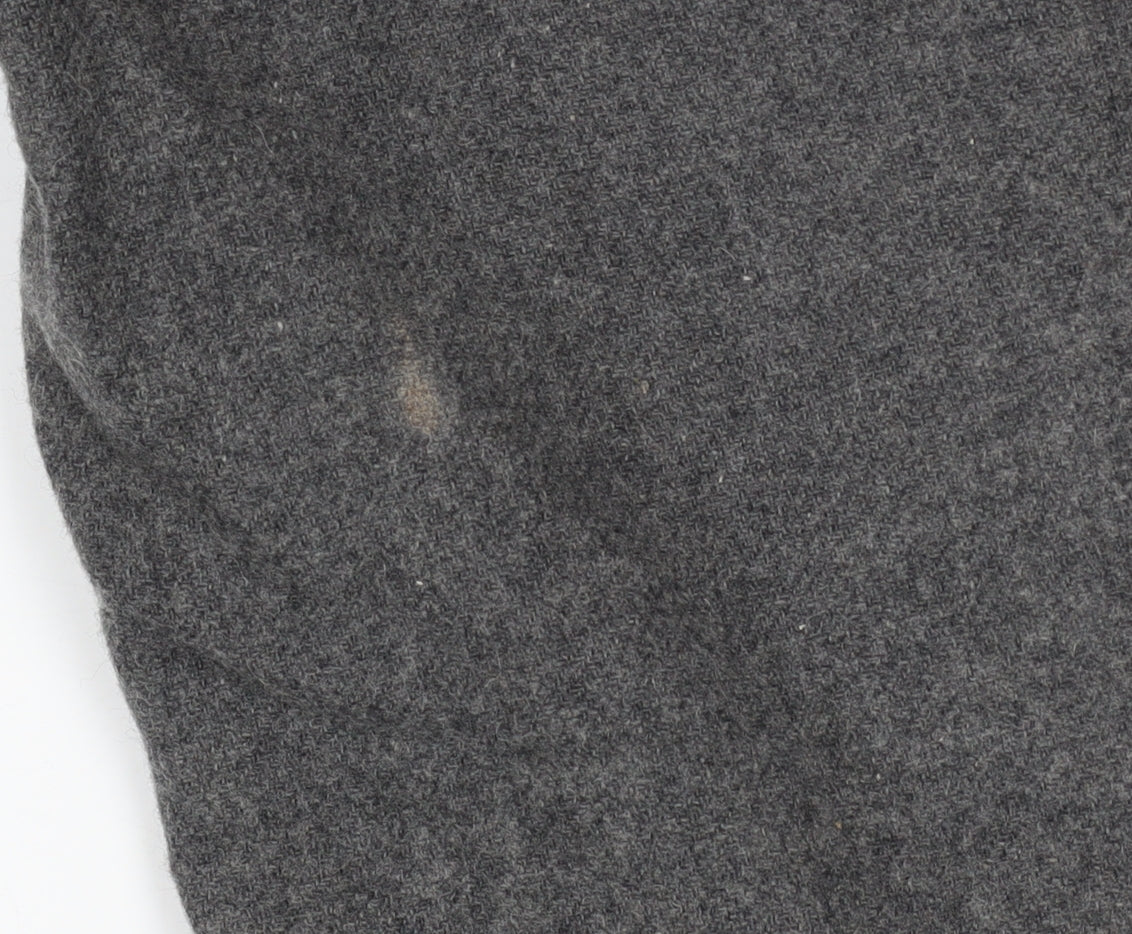 Montague Burton Men’s Grey Wool-Blend Formal Trousers 32W Short