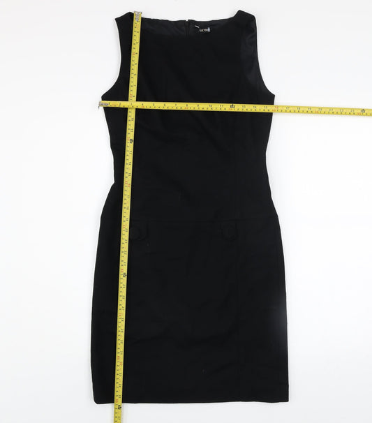 Hobbs Women Black Sheath Wool Blend Knee Length Dress Size 8