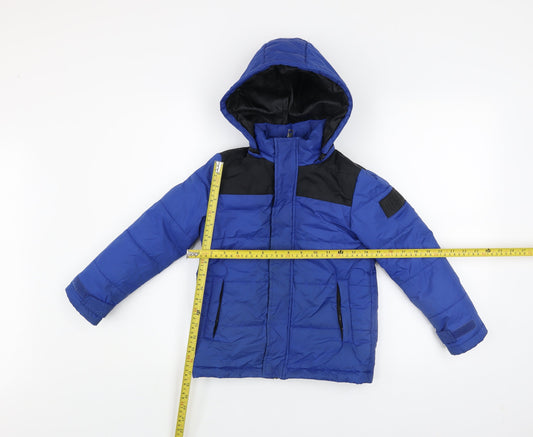 Diesel Boys Blue Hooded Puffer Jacket 6 Years Winter Waterproof Coat
