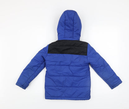 Diesel Boys Blue Hooded Puffer Jacket 6 Years Winter Waterproof Coat