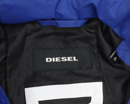Diesel Boys Blue Hooded Puffer Jacket 6 Years Winter Waterproof Coat