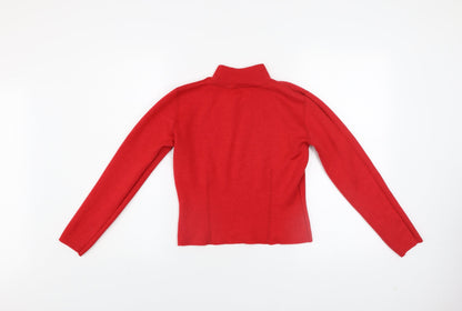 BHS Womens Red Wool Blend Roll Neck Jumper Size 10