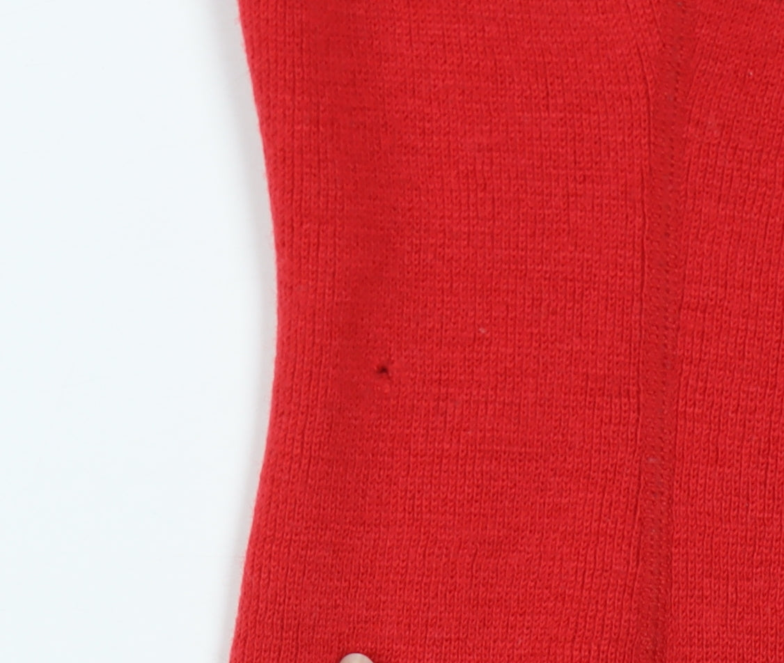 BHS Womens Red Wool Blend Roll Neck Jumper Size 10