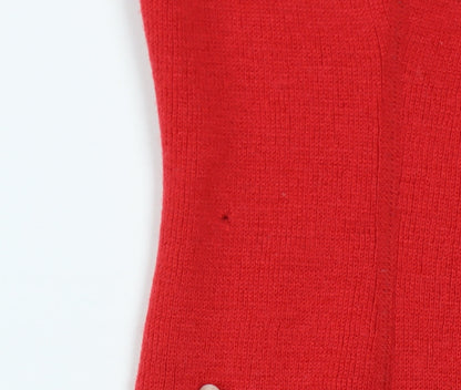 BHS Womens Red Wool Blend Roll Neck Jumper Size 10