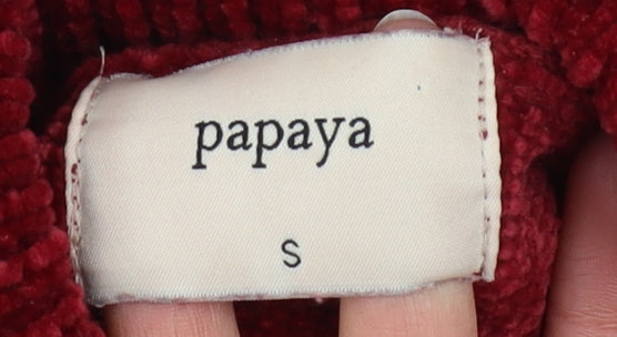 Womens UK Size S Papaya Red Pullover Sweatshirt