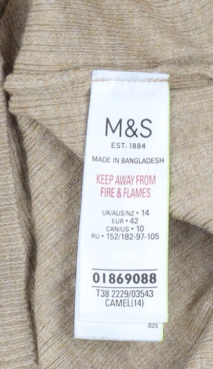 Womens UK Size 14 Marks and Spencer Beige Pullover Jumper