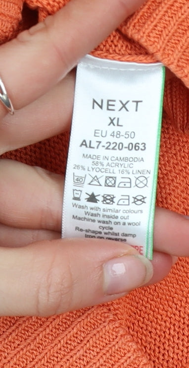 Womens UK Size XL NEXT Orange Pullover Hoodie