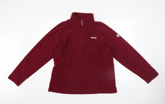 Regatta Womens Burgundy Fleece Sweatshirt UK 16 Half Zip Outdoor Top