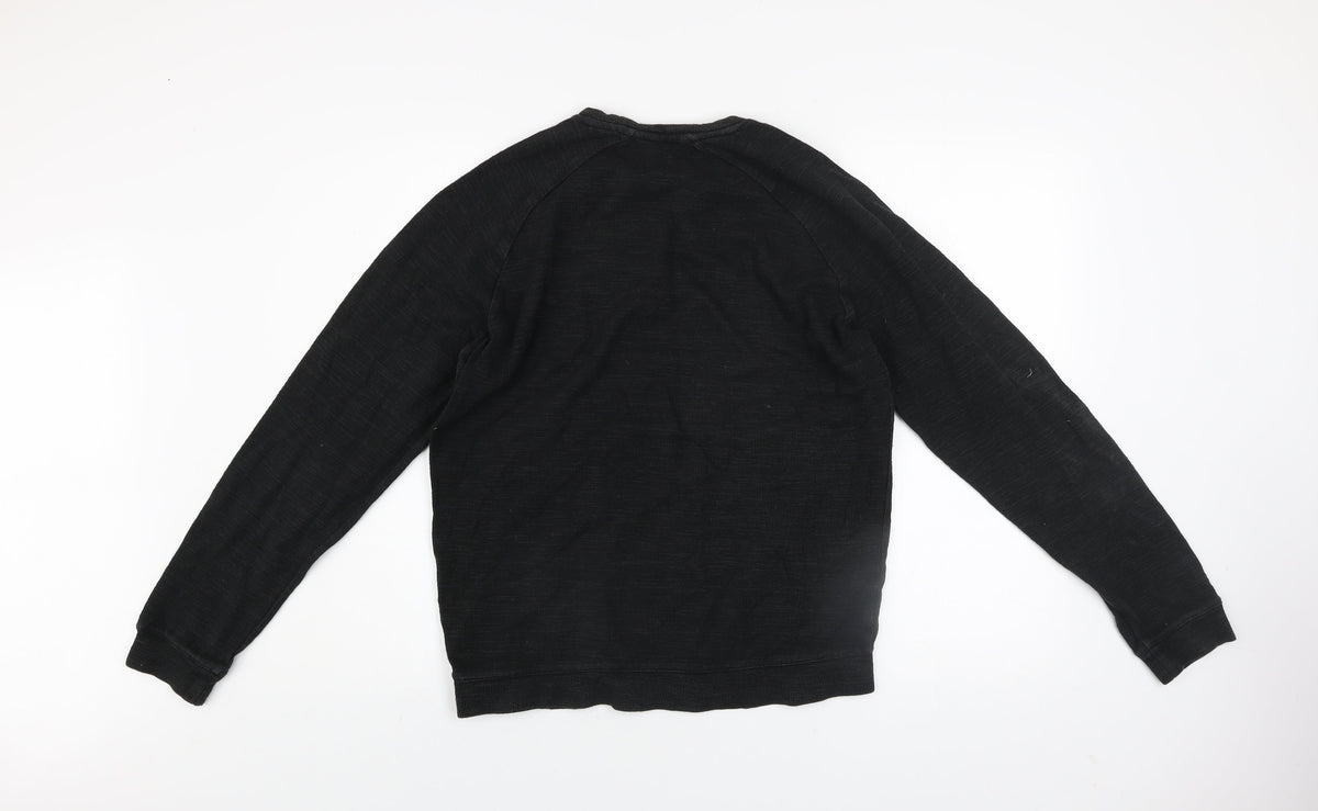 Gap Men's Black Cotton Crew Neck Pullover Sweatshirt XS
