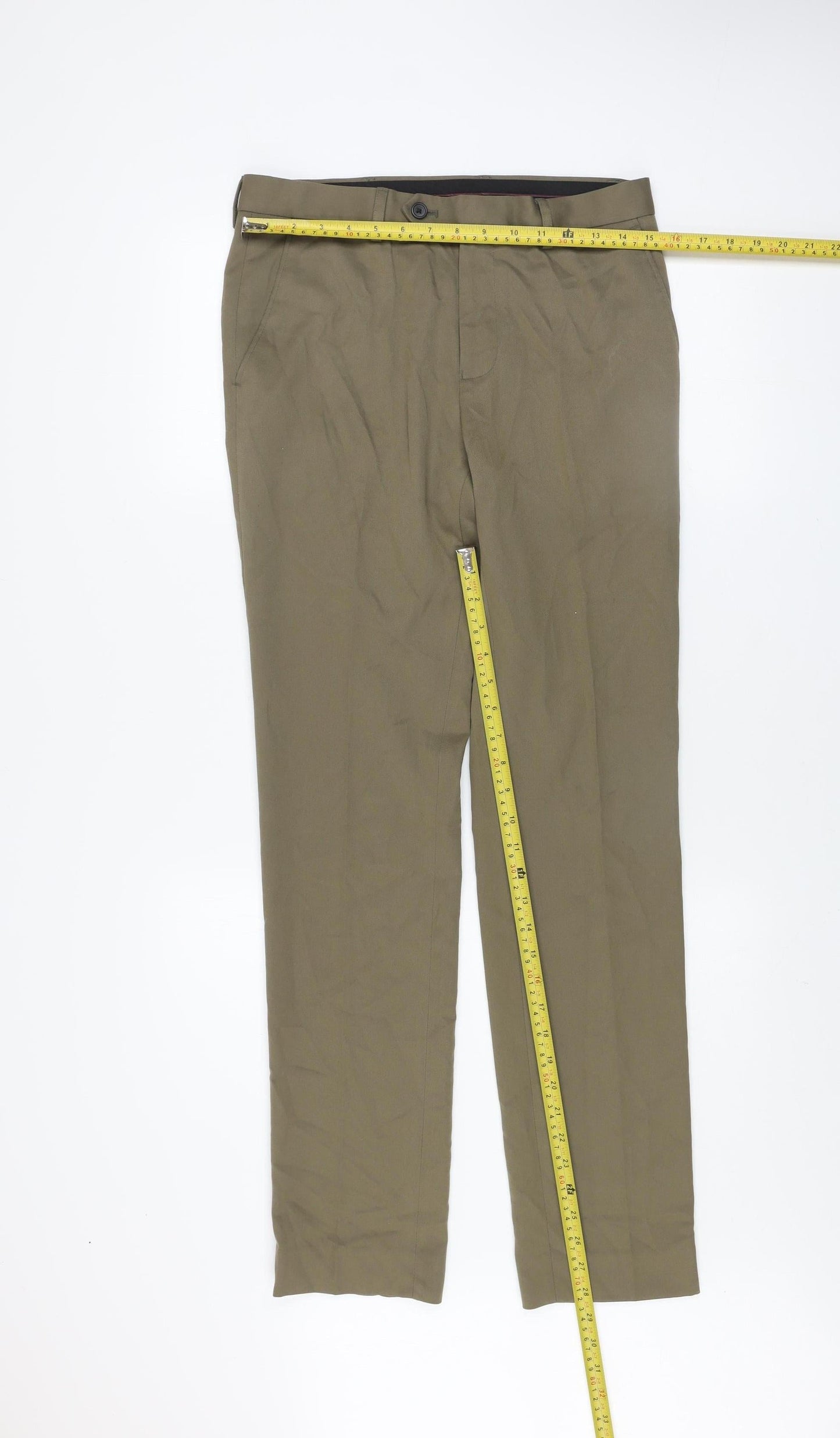 Mens UK Size 30 NEXT Regular Fit Chino Brown Trousers