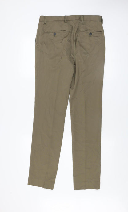 Mens UK Size 30 NEXT Regular Fit Chino Brown Trousers