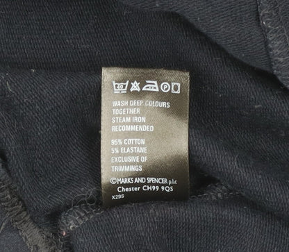 Marks & Spencer Women’s Blue Jogger Trousers UK 8 Cotton Stretch