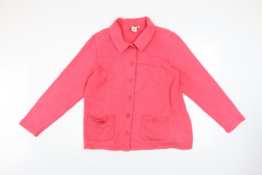 Cotton Traders Women’s Pink Coral Button-Up Jacket Size 18
