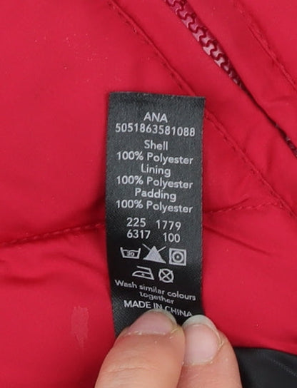 George Women Red Puffer Waistcoat Size 10 Casual Quilted Gilet