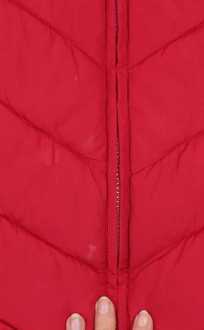 George Women Red Puffer Waistcoat Size 10 Casual Quilted Gilet