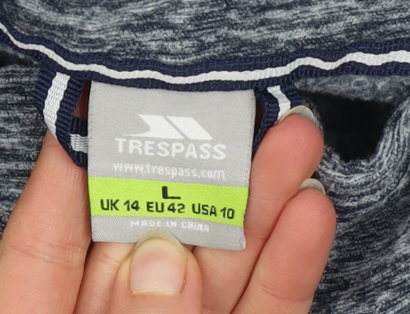 Womens UK Size L Trespass Grey Full Zip Sweatshirt