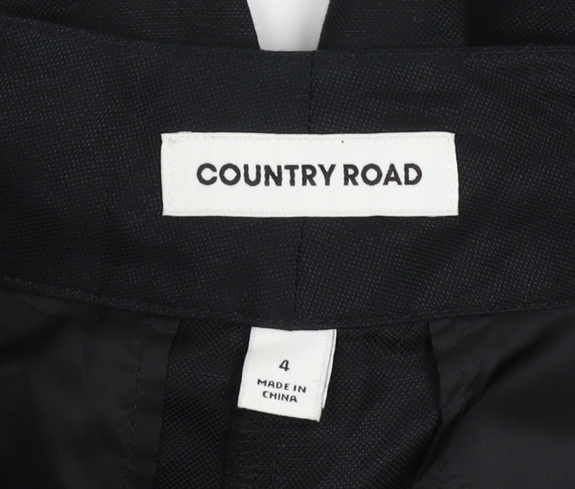 Womens UK Size 8 Country Road Regular Fit Business Casual Workwear Black Trouser