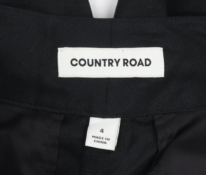 Womens UK Size 8 Country Road Regular Fit Business Casual Workwear Black Trouser