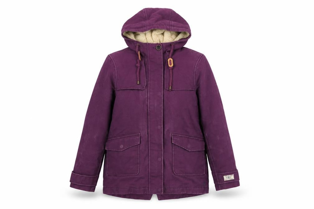 Womens UK Size 8 Joules Purple Parka Coat
